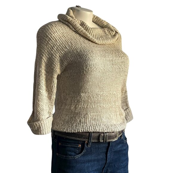 CHICO's Oatmeal Knit Cowl Neck Sweater - 2 - Picture 3 of 5